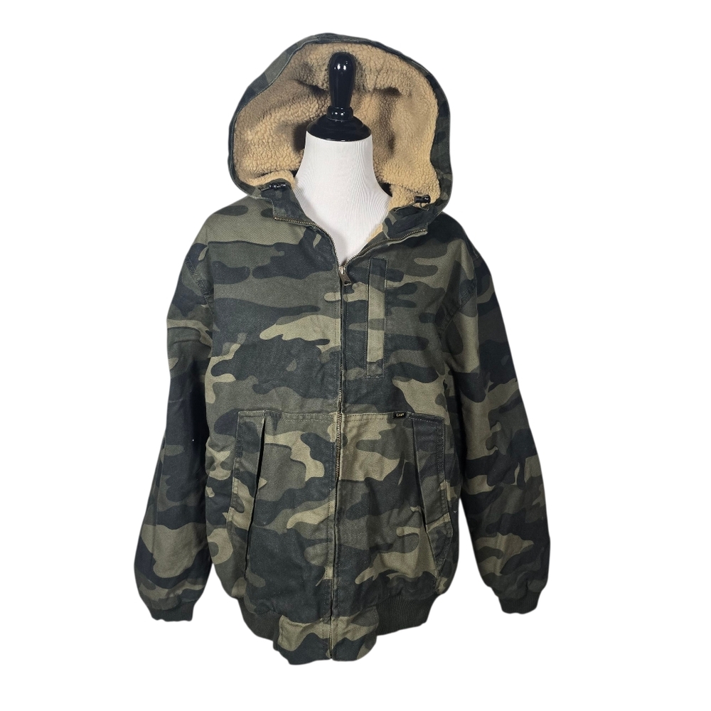 Lee Men's Size Large Green Camouflage Sherpa Lined Coat NWT